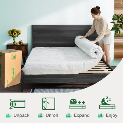 ViscoLogic Made in Canada 6 Inch Twin Mattress, Cool Gel Infused Foam, Medium Firm Support & Pressure Relief, Mattress in a Box, CertiPUR-US®, Twin Size