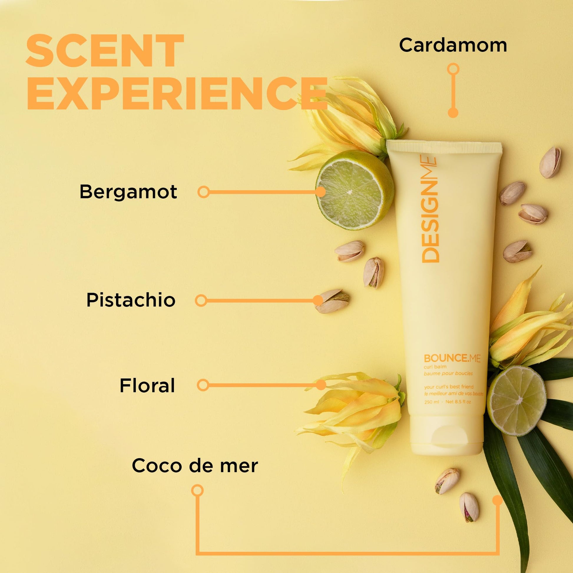 DESIGNME BOUNCE.ME Hair Curling Cream | Curl Enhancer with Argan Oil | Hair Curling Balm Sulfate-free, 250mL - Available at All In One Marketplace Canada