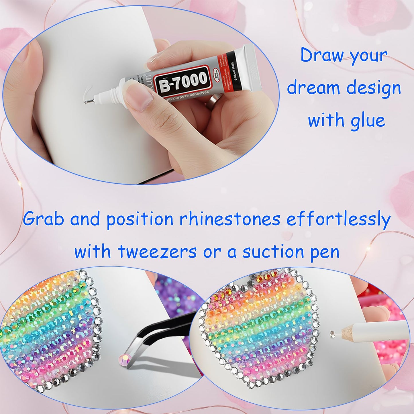 CyanHall Bedazzling Kit with 40 Colors, 32000 Pcs 3mm Flatback Rhinestones Resin Jelly Gems for Bedazzling, Rhinestone Kit with B7000 Glue for Nail Rhinestones, Shoes, Crafts, Diamond Art & DIY Bedazzler Projects - Available at All In One Marketplace Canada
