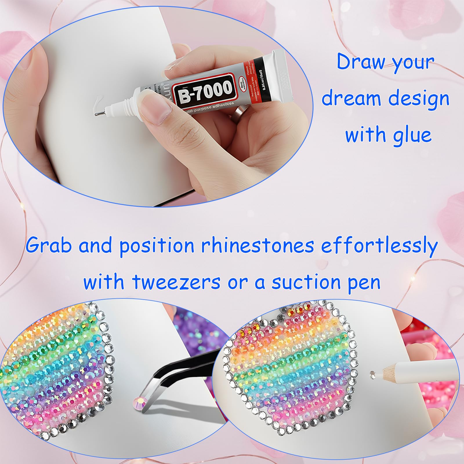 CyanHall Bedazzling Kit with 40 Colors, 32000 Pcs 3mm Flatback Rhinestones Resin Jelly Gems for Bedazzling, Rhinestone Kit with B7000 Glue for Nail Rhinestones, Shoes, Crafts, Diamond Art & DIY Bedazzler Projects - Available at All In One Marketplace Canada