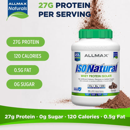 ALLMAX ISONATURAL Protein Isolate Powder, Chocolate, 5 lb, 73 Servings