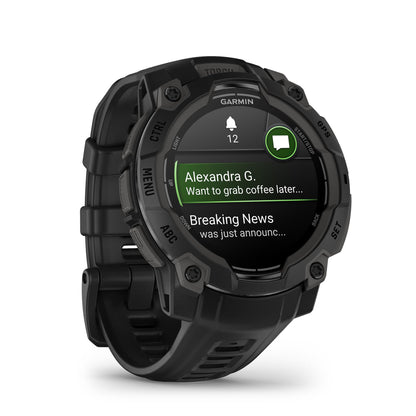 Garmin Instinct® 3 45mm, AMOLED Display, Rugged Outdoor GPS Smartwatch, Metal-Reinforced Bezel, Built-in Flashlight, Up to 18 Days of Battery Life, Black Garmin