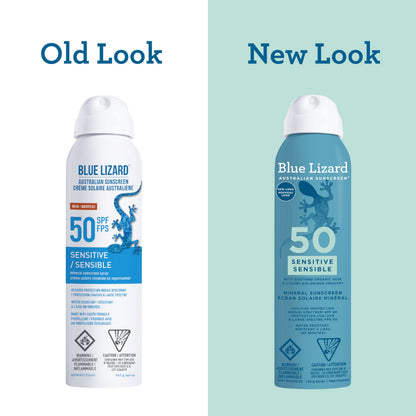 Blue Lizard Sensitive Mineral SPF 50 Spray, Broad-Spectrum UVA/UVB Protection, Water-Resistant, Zinc Oxide Formula, 142 g