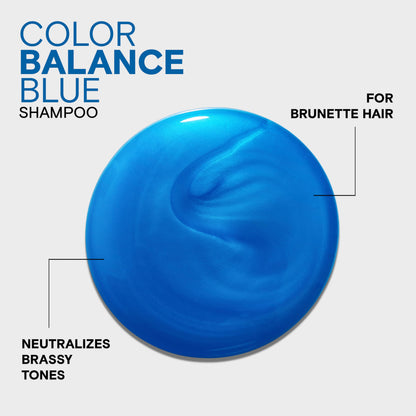Joico Color Balance Blue Shampoo or Conditioner – Neutralizes Orange Tones in Brunette Hair, Protects Colour Treated Hair, Keratin & Green Tea Extract - Available at All In One Marketplace Canada