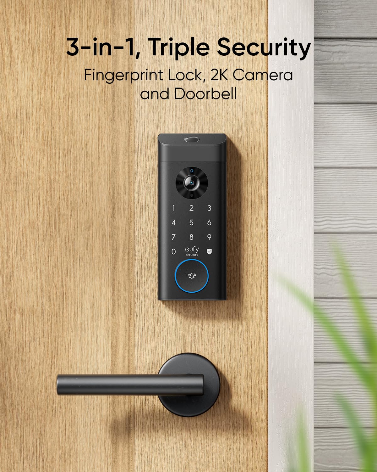 eufy Security Video Smart Lock E330, 3-in-1 Camera+Doorbell+Fingerprint Keyless Entry Door Lock, WiFi Door Lock,App Remote Control,2K HD,Doorbell Camera,No Monthly Fee - Available at All In One Marketplace Canada