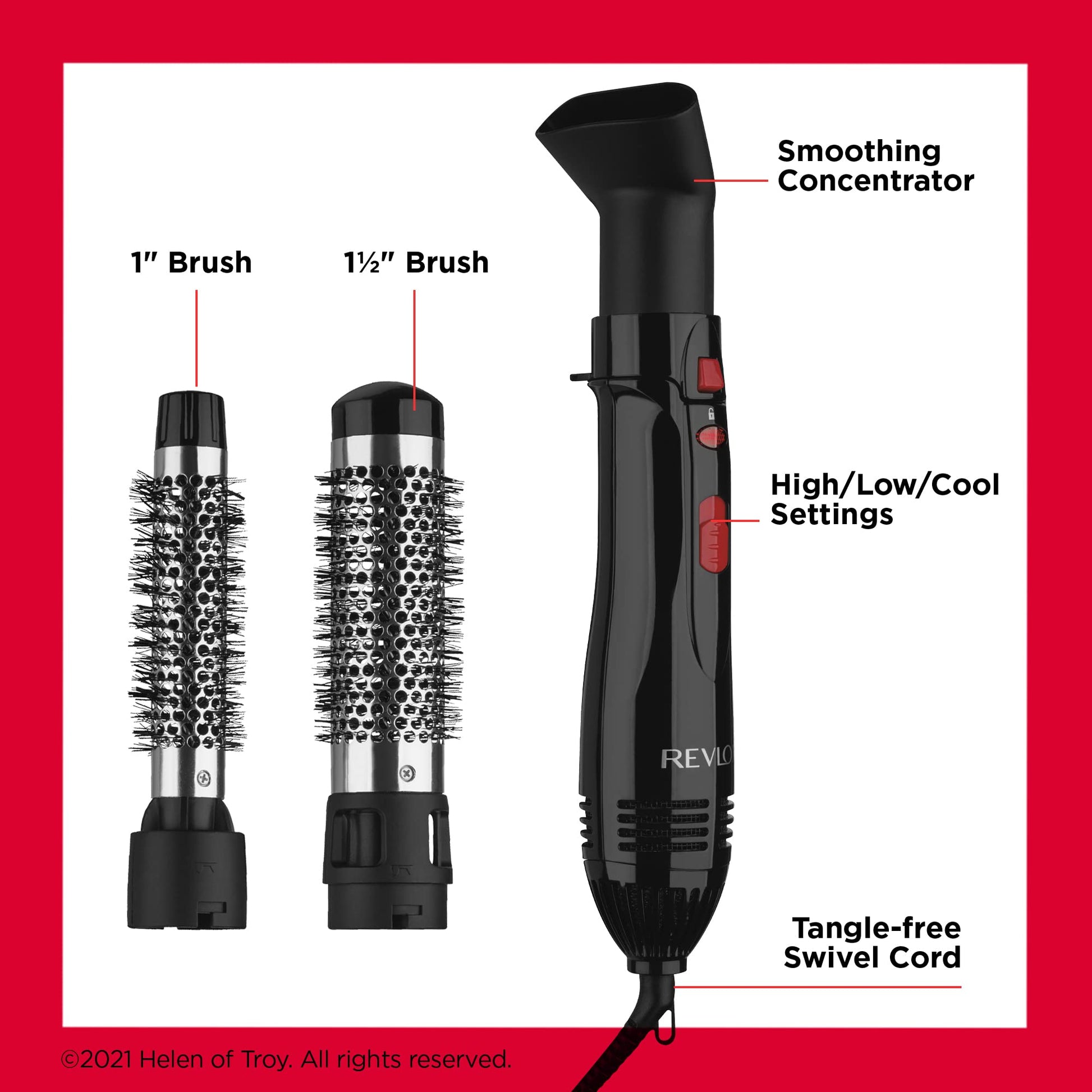 Revlon All-In-One Style Hot Air Kit - Curl and Volumize Hair, Salon-Styled Finish REVLON