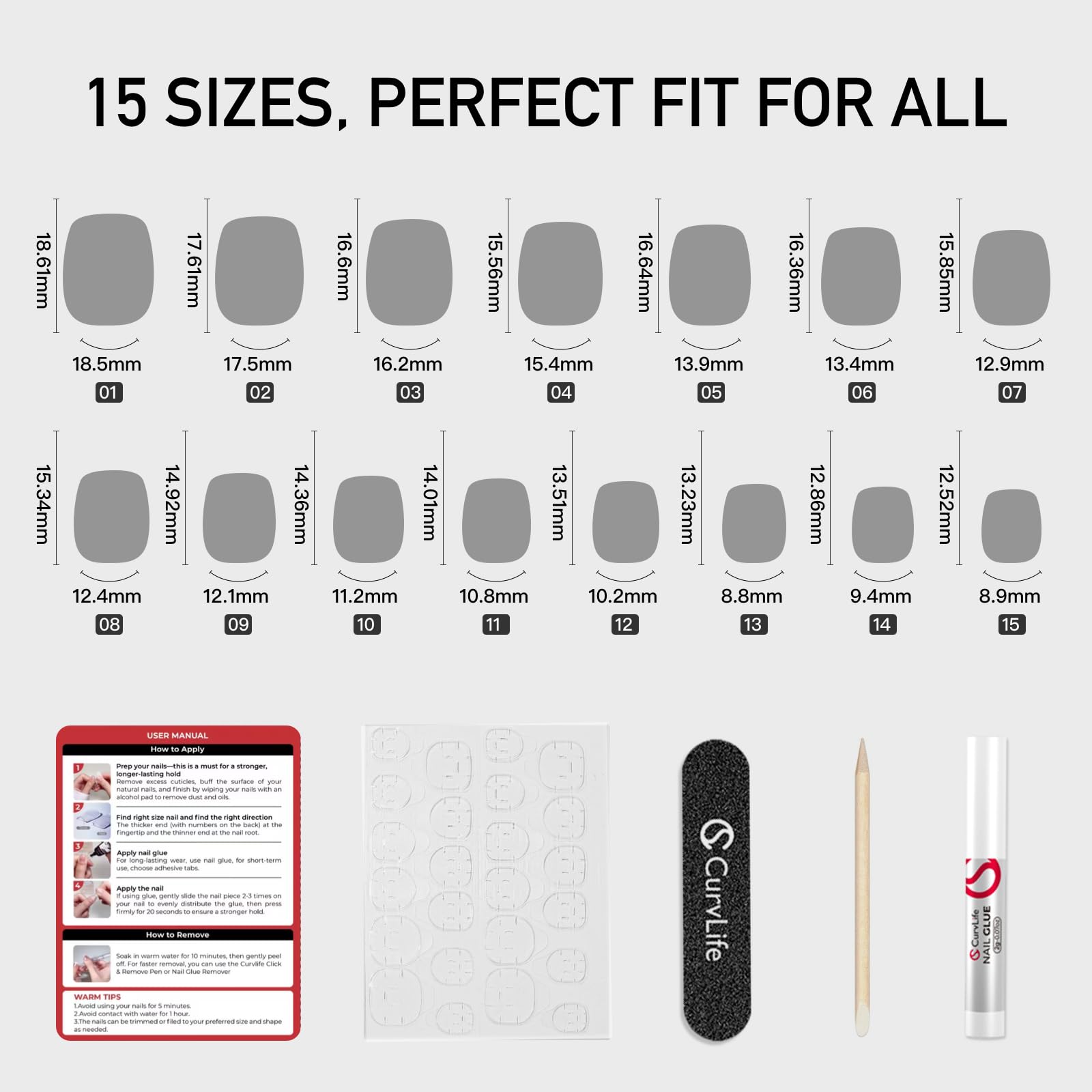 Curvlife 30pcs Short Press On Nails, Shining Stick on Fake Nails Design Glossy Acrylic Nails Tips Glue on Square Press on Nails For Women False Nail Kit With Nail Glue (French Gradient Pink) - Available at All In One Marketplace Canada