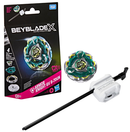 Beyblade X Fortress Knight GV 8-70UN CX Infinity Starter Pack Set, Takara Tomy Defense Type Top and Launcher, Battling Tops Game Toys, Ages 8+ BEYBLADE