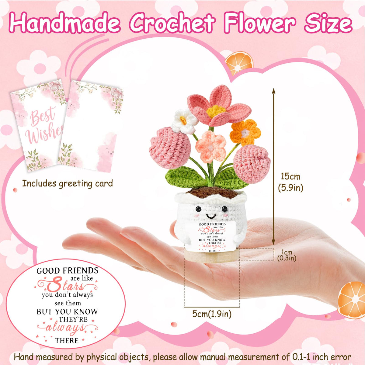 Best Friend Friendship Gifts for Women Crochet Flowers Small Birthday Gifts for Women Her Christmas Galentines Graduation Gifts for Friends Colleague Bestie Cute Stuff Desk Room Decor 🍁 All In One Marketplace Canada