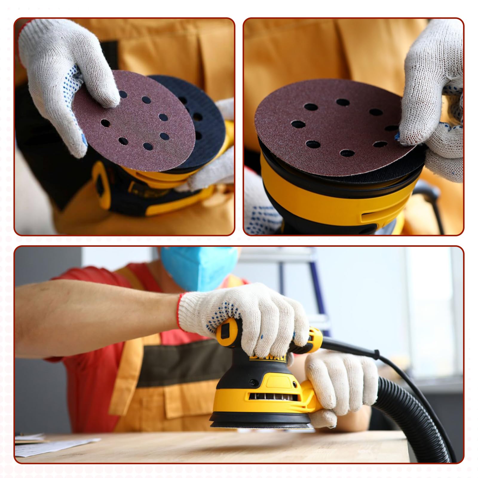 YNZDRWA 70 PCS 5 Inch Sanding Discs, 40 80 120 180 240 320 400 600 800 Grit Hook and Loop Sandpaper for Random Orbital Sander - Available at All In One Marketplace Canada