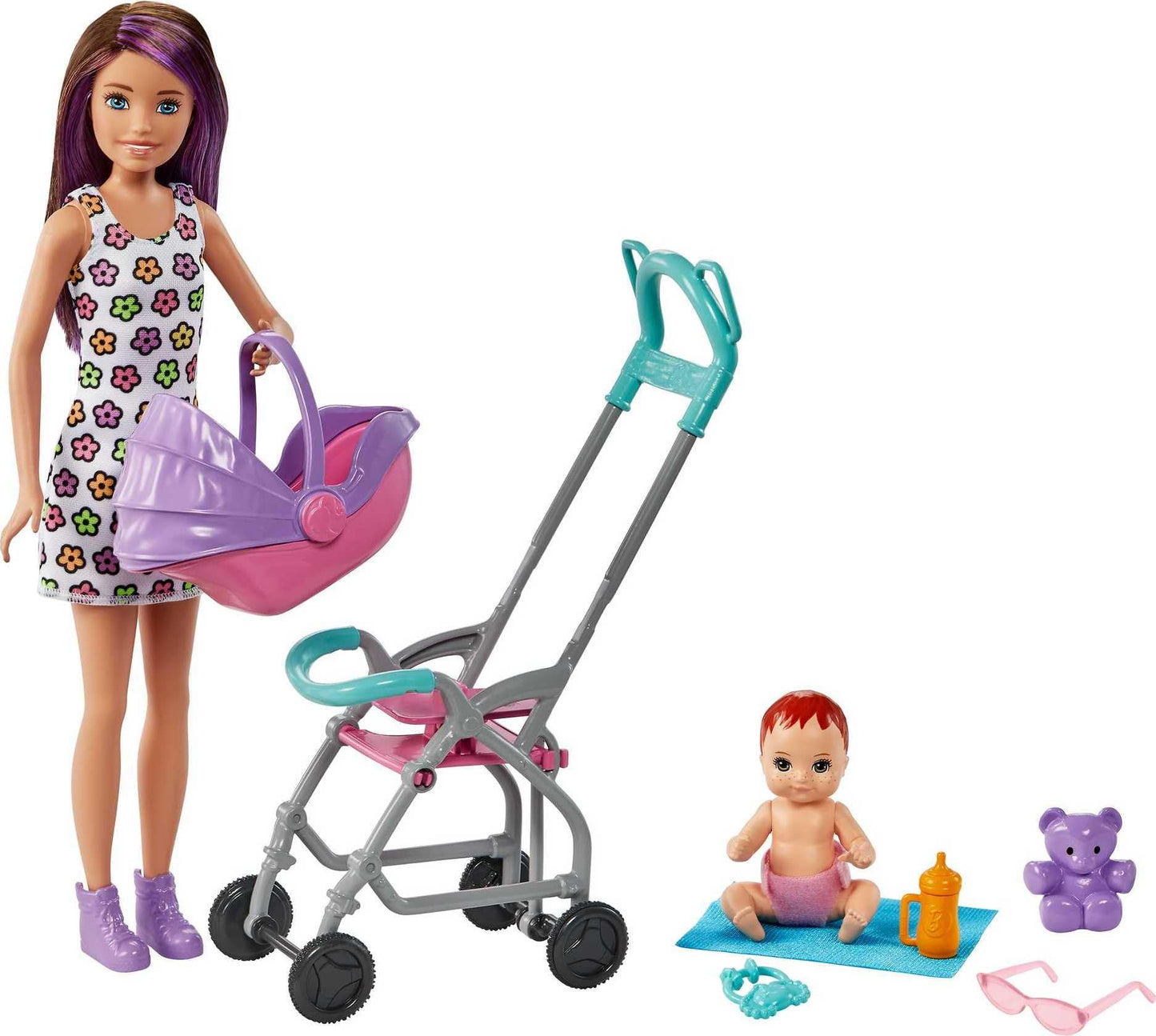 Barbie Skipper Babysitters, Inc. Playset with Skipper Babysitter Doll (Brunette), Stroller, Baby Doll & 5 Accessories, Toy for 3 Year Olds & Up - Available at All In One Marketplace Canada