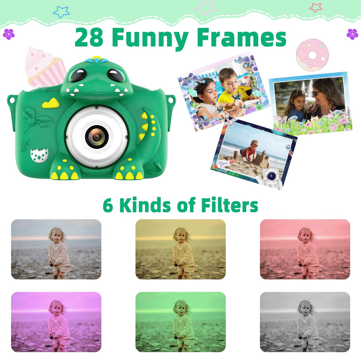 Kids Camera for 3-8 Girls Boys Toddlers Childrens 32GB Card Digital Selfie 🍁 All In One Marketplace Canada