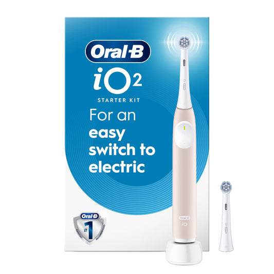 Oral-B iO2 Electric Toothbrush, for an Easy Switch to Electric, Peach, Rechargeable Electric Toothbrushes, iO Series 2 Limited with 1 Power Toothbrush, 1 Brush Head, and 1 Travel Case - Available at All In One Marketplace Canada