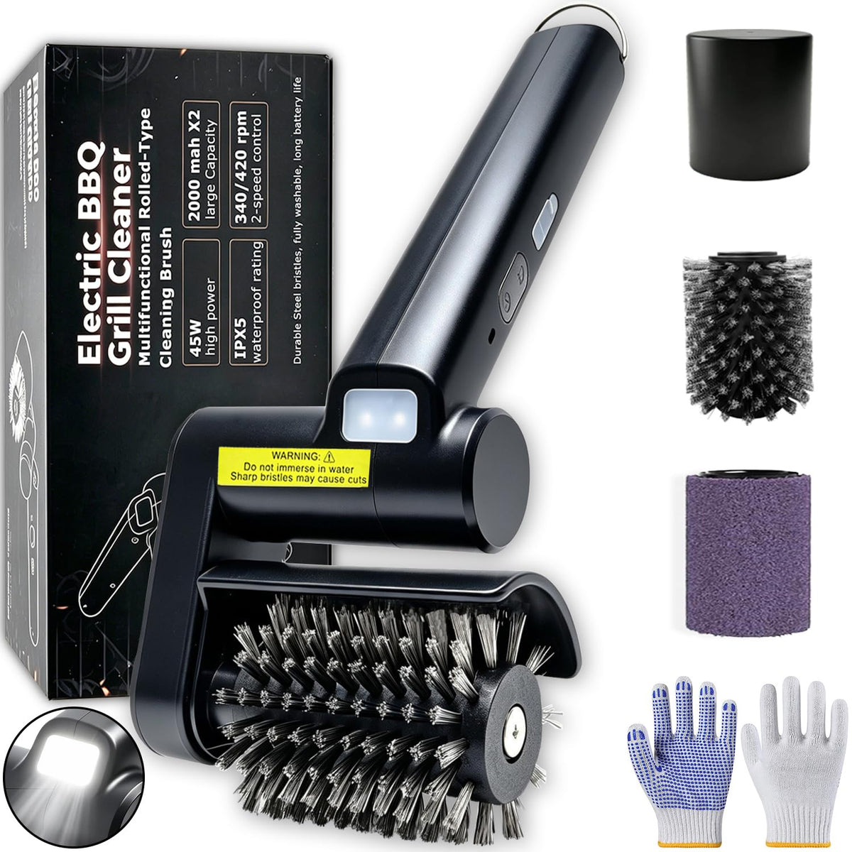 Gifts for Men Rechargeable Electric BBQ Brush Cordless Grill Cleaner with LED Light, Christmas Stocking Stuffers for Men Dad Husband Boyfriend, Ideal for Father’s Day Valentine's Day 🍁 All In One Marketplace Canada