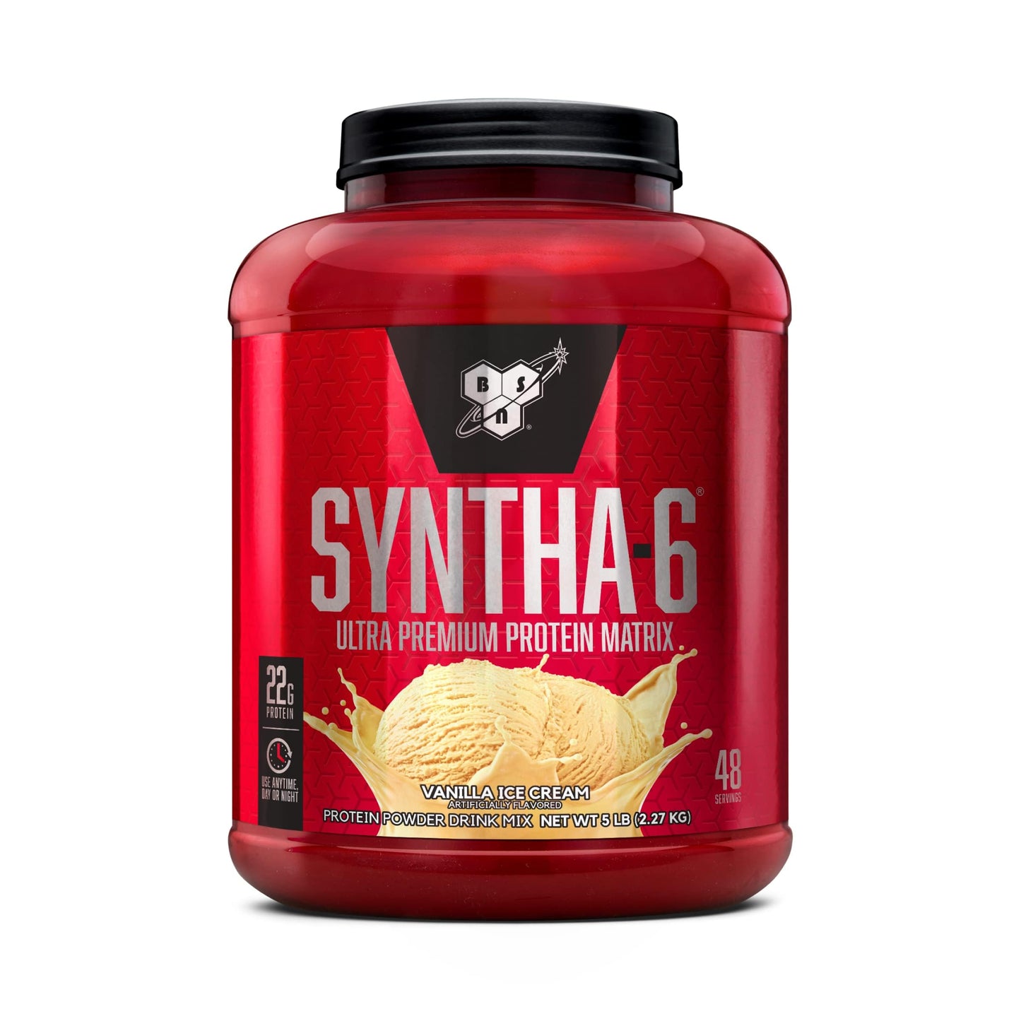 BSN SYNTHA-6 Premium Protein Powder Matrix: Whey Protein + Micellar Casein + Milk Protein Isolate, 2.270g - Vanilla Ice Cream, 48 servings (packaging may vary) BSN