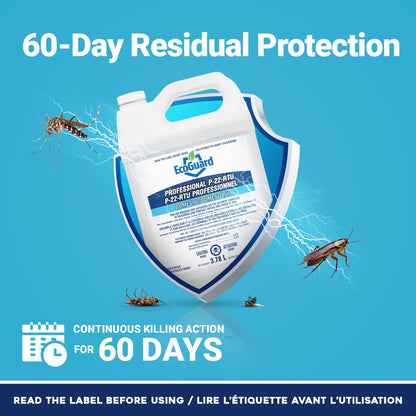 EcoGuard P-22-RTU Residual Insect Killer 3.78L with Sprayer Included, Ready-to-Use Indoor & Outdoor Pest Control for Ants, Cockroaches, Spiders, Fleas, Ticks, Flies & Mosquitoes (P-22-RTU+Sprayer)