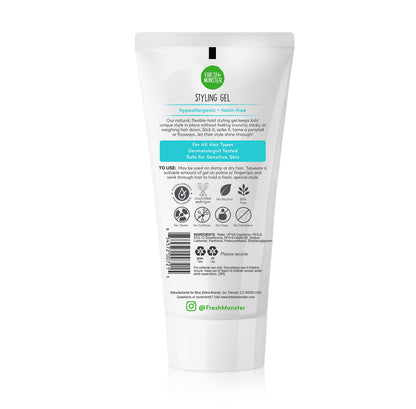 Fresh Monster Natural Hair Gel for Kids & Babies, Alcohol-Free, Toxin-Free, Flexible Medium Hold, 6.0oz - Available at All In One Marketplace Canada