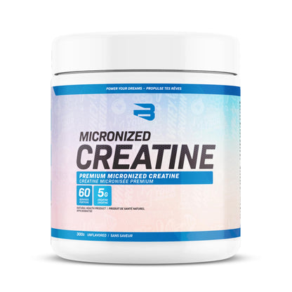 Believe Supplements Micronized Creatine Monohydrate Powder | 5g Creatine Per Scoop | Unflavoured Creatine for Strength, Power & High-Intensity Training, Easy Mixing | 60 Servings, 300g
