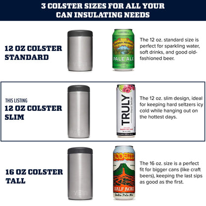 YETI Rambler 12 oz. Colster Slim Can Insulator for The Slim Hard Seltzer Cans, Black - Available at All In One Marketplace Canada