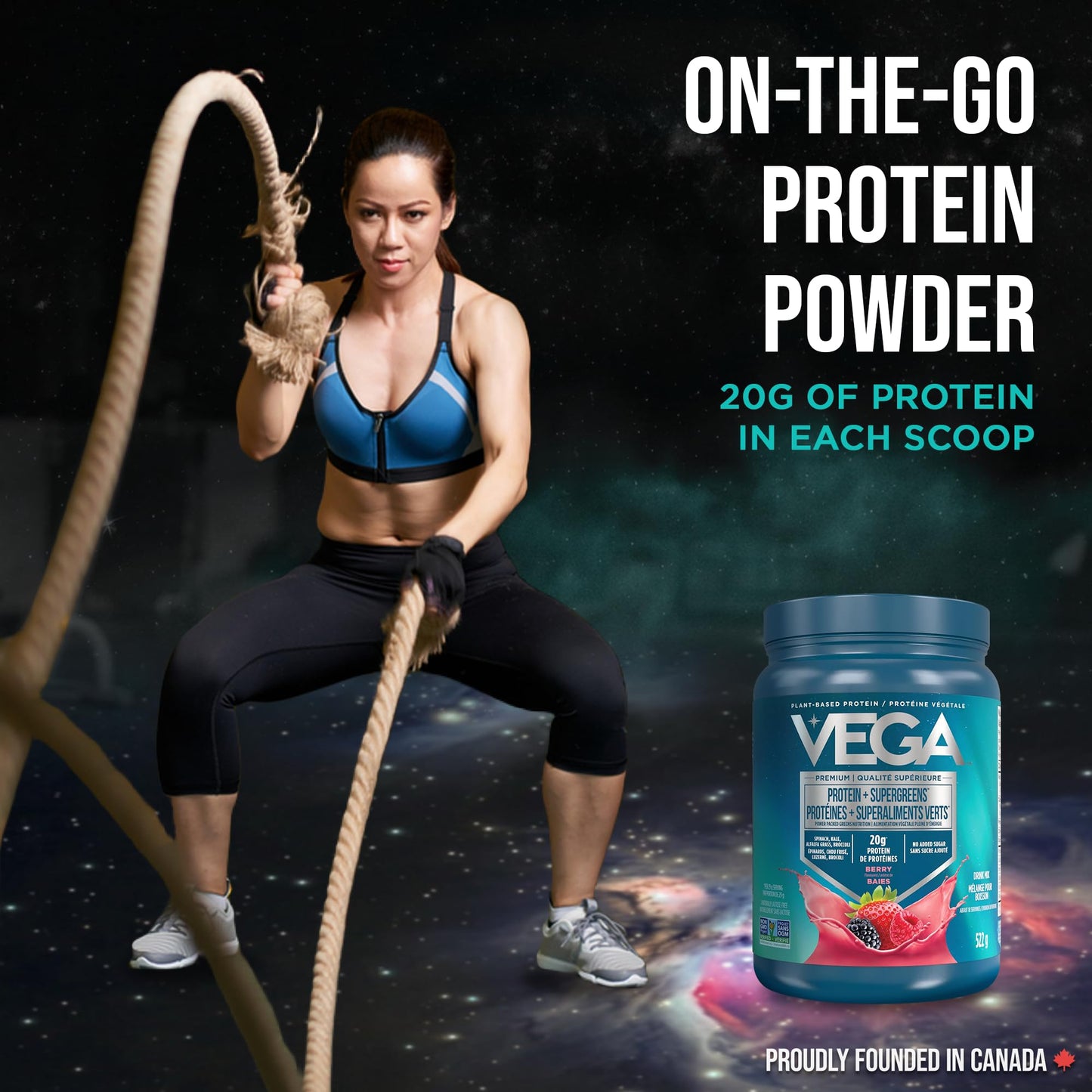 Vega Protein + Supergreens Vegan Plant Based Protein Powder – 20g Organic Pea Protein, Dairy-free, Healthy Breakfast Shake – Berry 18 Servings, 522 grams (Pack of 1)