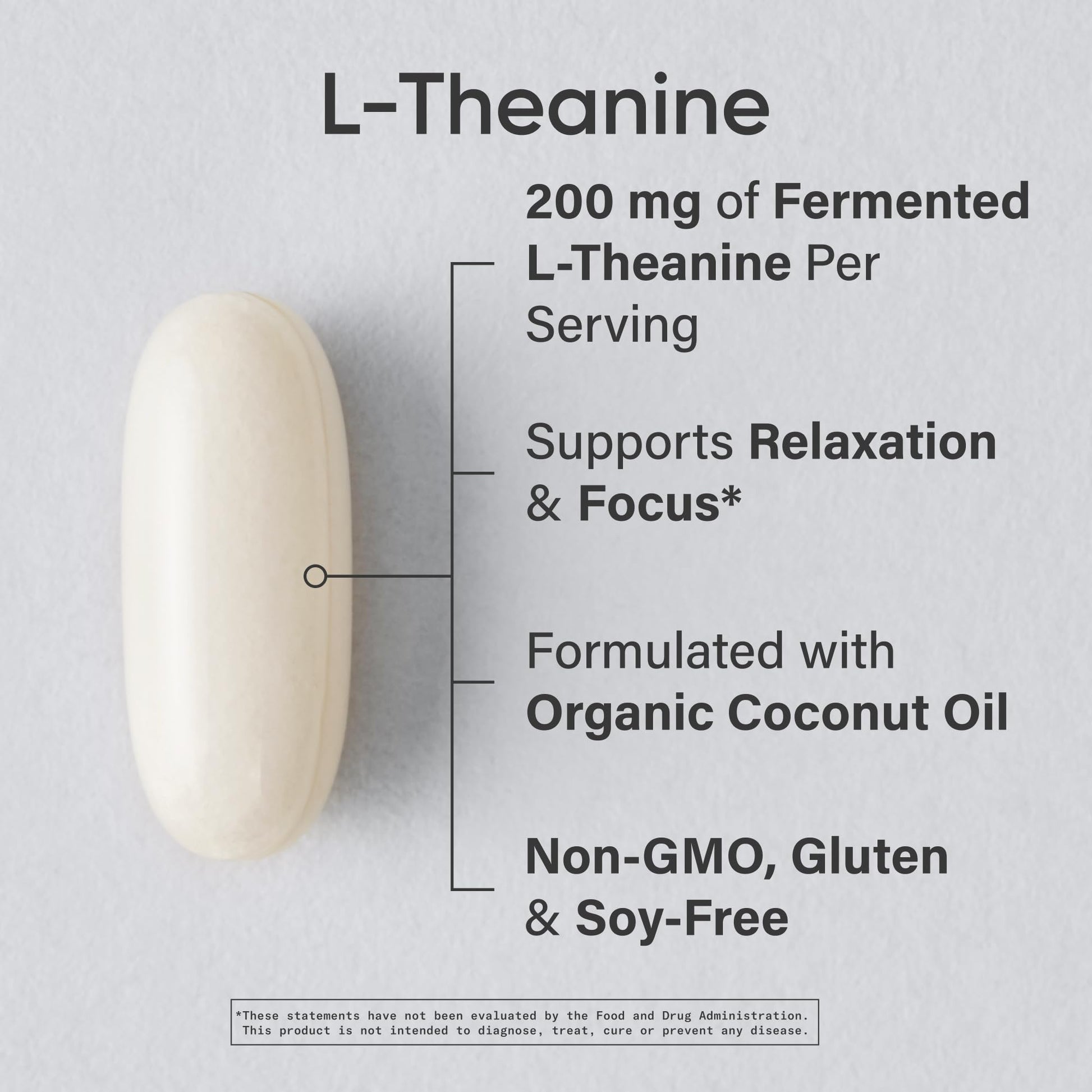Sports Research® Double Strength ‘Suntheanine’ L-Theanine with Organic Coconut Oil - Promotes Alertness, Focus, and Relaxation without Drowsiness - 200 mg L Theanine Supplement - 60 Softgel Capsules - Available at All In One Marketplace Canada