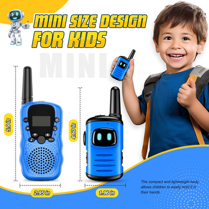Walkie Talkies for Kids, Exssary Toys for 3-6 Year Old Boys Outdoor Toys for Kids 3-5 Walkie Talkie 3 4 5 6 Year Old Boy Gifts Hiking Camping Toy Easter Christmas Birthday Gifts for Boy Blue