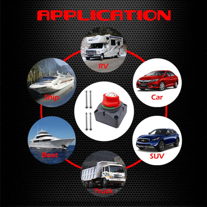 Ampper Battery Disconnect Switch, 12-48 V Battery Power Cut Master Switch Disconnect Isolator for Car, Vehicle, RV and Boat (On/Off)