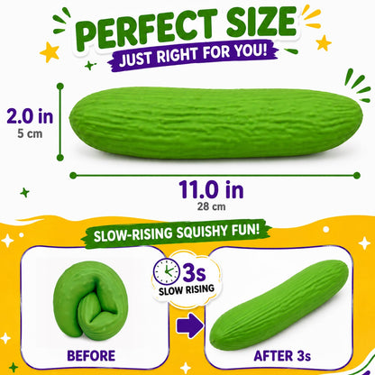 Jumbo Pickle Squishy, Squeeze Sensory Fidget Toys for Stress Relief, Stretchy Cucumber Stress Balls Squishies Toy, Fun Novelty Christmas Birthday Party Favor for Kids and Adults 🍁 All In One Marketplace Canada