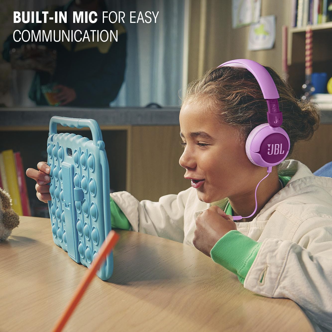 JBL Junior 320 - Wired on-Ear Kids Headphones - Blue