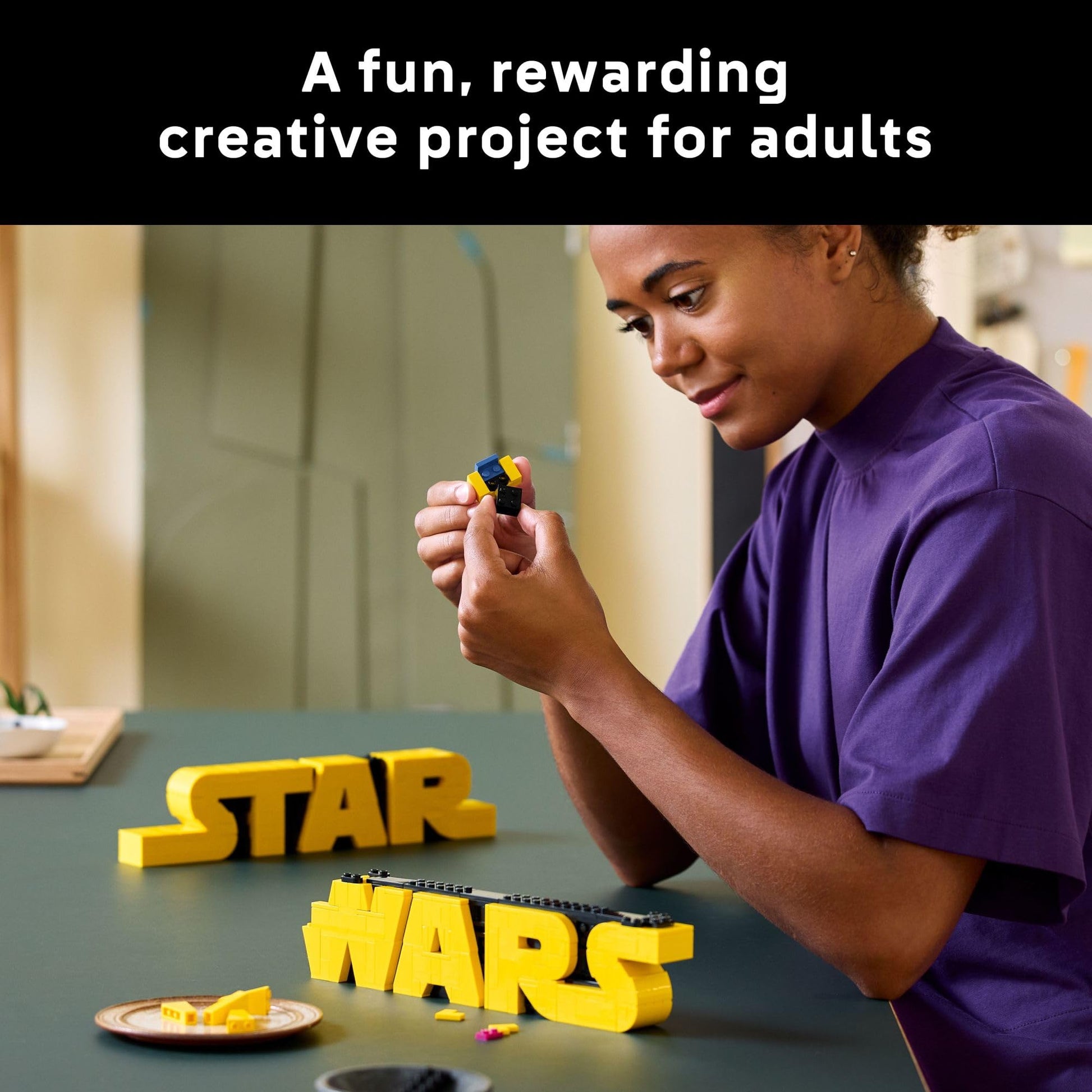 LEGO Star Wars Brick-Built Star Wars Logo - Building Blocks for Adults 18+ - Star Wars Gift Idea for Birthdays - Collectible DIY Model Kit - Home Decor Idea for Fans of The Movie Series - 75407 LEGO