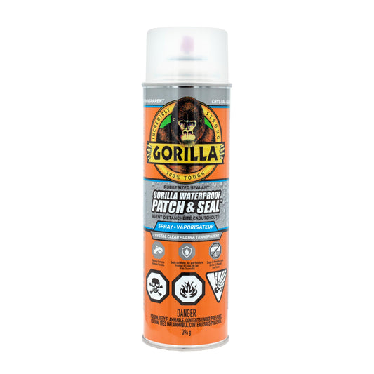 Gorilla Waterproof Patch & Seal Spray, Flexible Rubberized Coating, Seals Out Water Air & Moisture, Stops & Prevents Leaks, Clear, 14oz/396g, (Pack of 1) 🍁 All In One Marketplace Canada GORILLA