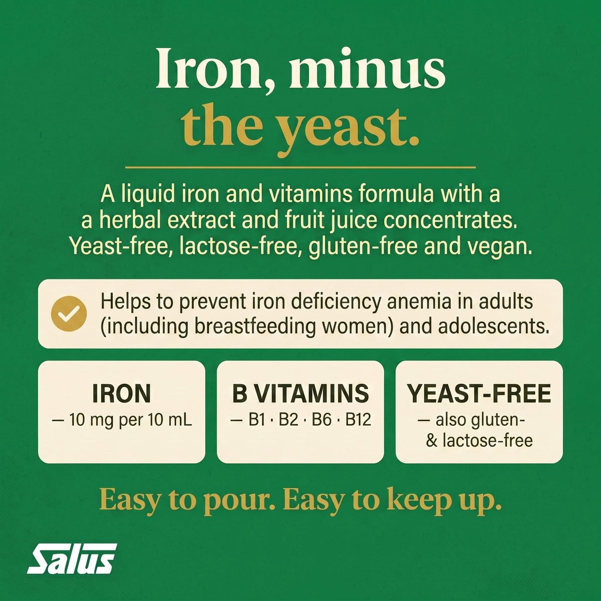 Salus Floravit Liquid Iron and Vitamins | Herbal Iron Supplement for Women, Men, and Children | Gluten-Free, Yeast-Free, Non-Dairy, Non-GMO (700 ML)
