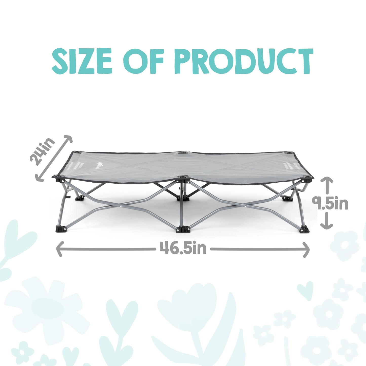 Regalo My Cot® Portable Travel Bed, Grey - Compact, Lightweight, and Portable Regalo