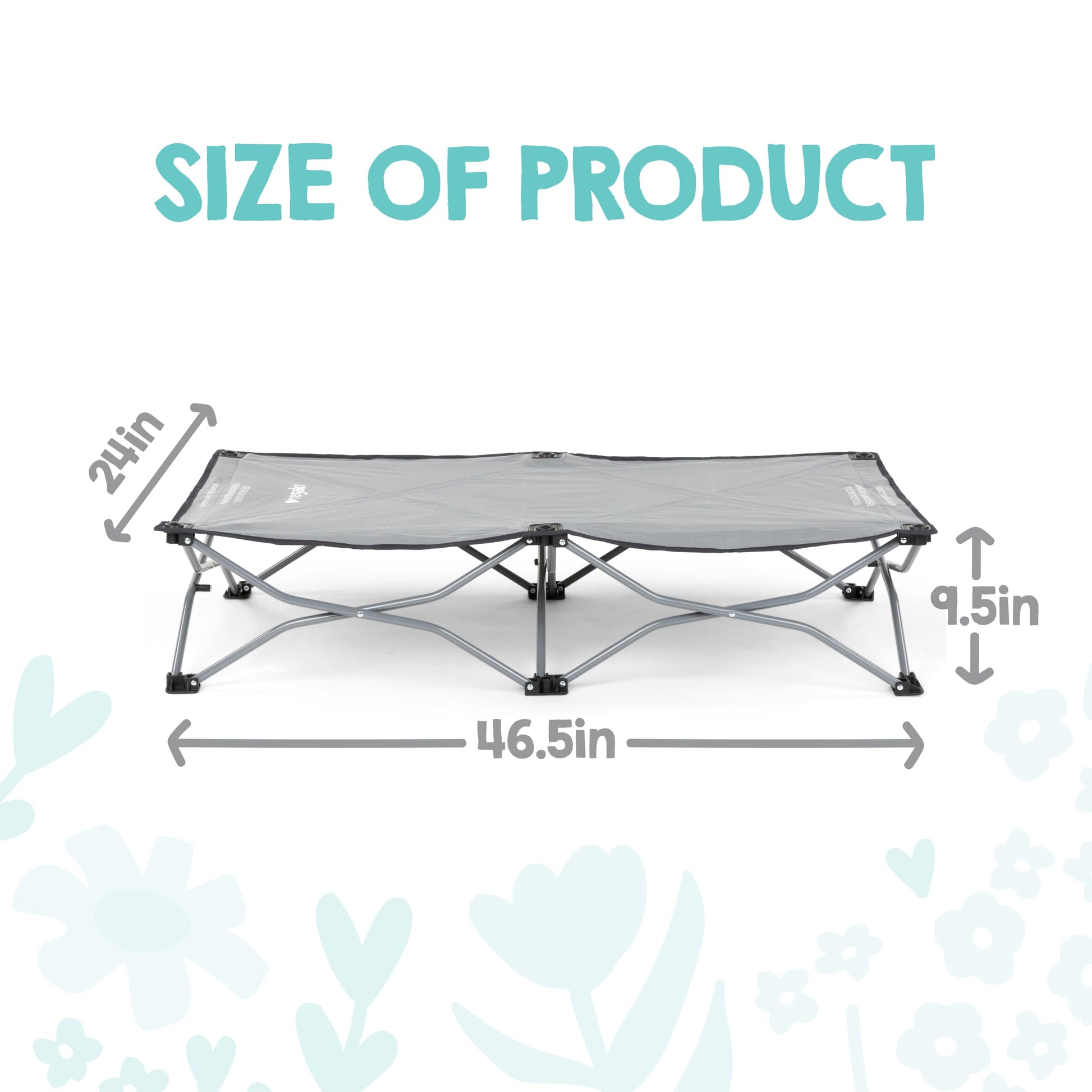 Regalo My Cot® Portable Travel Bed, Grey - Compact, Lightweight, and Portable Regalo