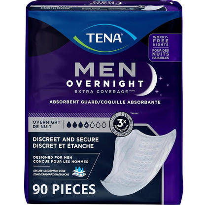 TENA Men Incontinence, Discrete Disposable, Guards, Comfortable Fit, Overnight Protection, Universal Fit, 90 Count 🍁 All In One Marketplace Canada