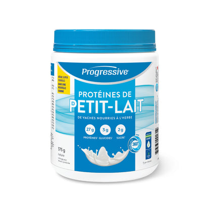 Progressive Grass-Fed 100% Whey Protein Powder Unflavoured, 27g of New Zealand Whey Concentrate per Scoop for Muscle Gain, Pasture-Raised, Non-GMO, Canadian-Made Antibiotic-free, Hormone-free, 375 g