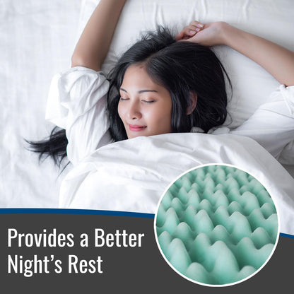 DMI Foam Mattress Topper, Egg Crate Foam Pad, Mattress Pad and Bed Topper for Support, Air Circulation, Pressure Relief and Weight Distribution, Twin Size Mattress, 33 x 72 x 2,Blue - Available at All In One Marketplace Canada
