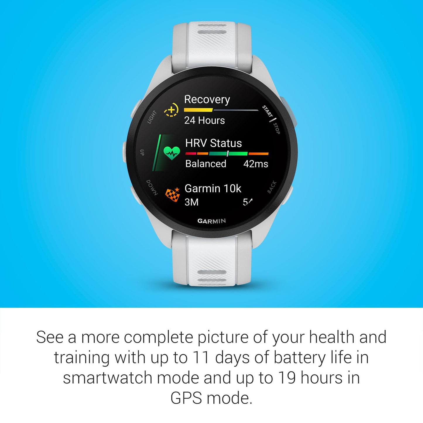 Garmin Forerunner® 165, Running Smartwatch, Colorful AMOLED Display, Training Metrics and Recovery Insights, Whitestone 🍁 All In One Marketplace Canada