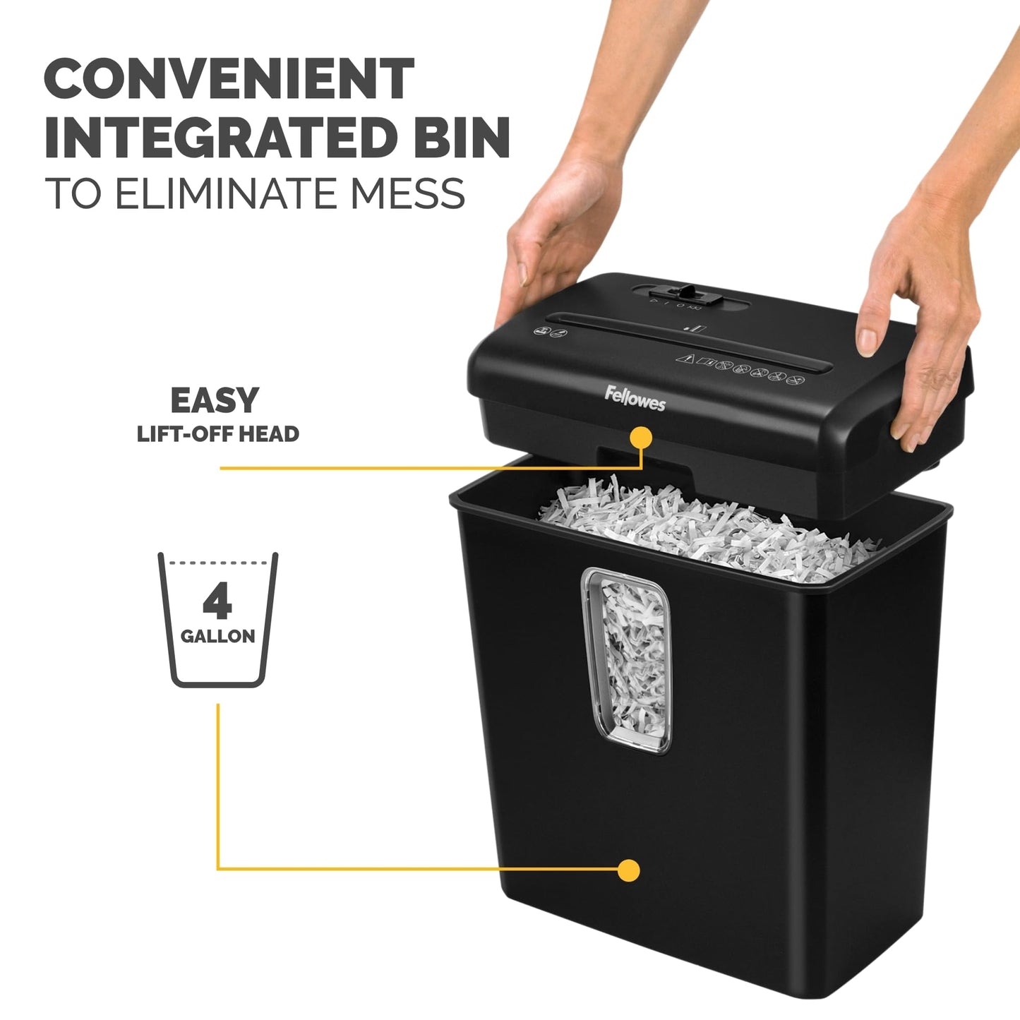 Fellowes Powershred P-30C 6-Sheet Cross-Cut(4-Gallon bin) Deskside Paper Shredder, Black Fellowes