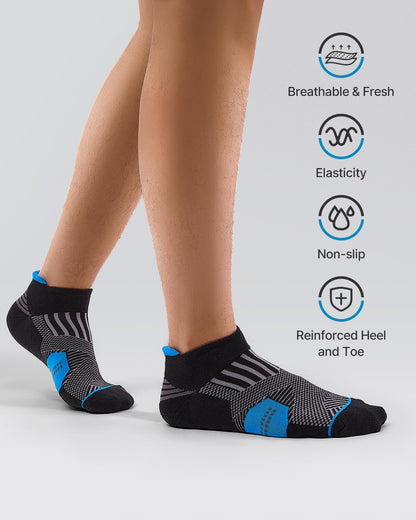 Niorasen Mens Low Cut Ankle Socks, Moisture Wicking Cotton Casual Short Socks, Breathable ＆ Comfy, 6 Pairs, Multicolor, 9-12 - Available at All In One Marketplace Canada