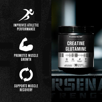 Creatine + Glutamine - Canadian-Owned Supplement with L-Glutamine - 30 Servings