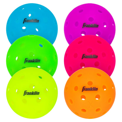 Franklin Sports X-40 Pickleballs - Official Ball of USA Pickleball, APP Tour, US Open - Suitable for Outdoor Courts - Regulation Size, Tournament Grade - 6 Pack - Neon