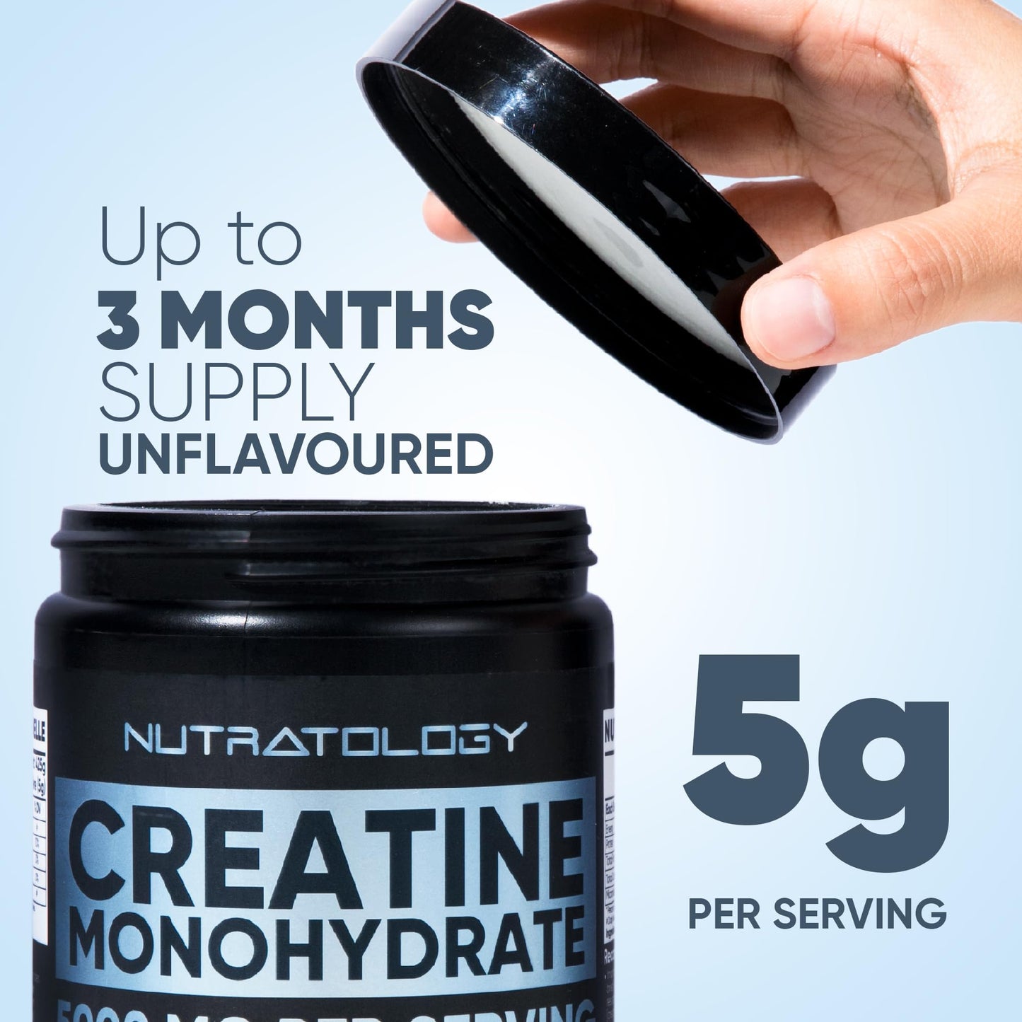 Pure Micronized Creatine Dissolves Easily | Creatine Monohydrate Powder 425g - For Increased Muscle Growth & Performance - Supports Athletic Performance - Creatine Powder for Workouts - 85 Servings