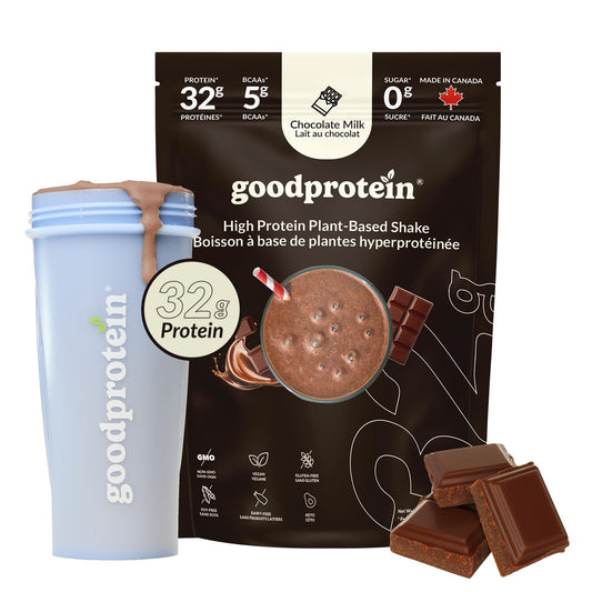 Good Protein – 32g Protein, Vegan High Protein Powder, 100% Natural, Non-GMO, Dairy-free, Gluten & Soy Free and No Added Sugar. Plant-Based Protein Shake (Chocolate Milk, 940 g)