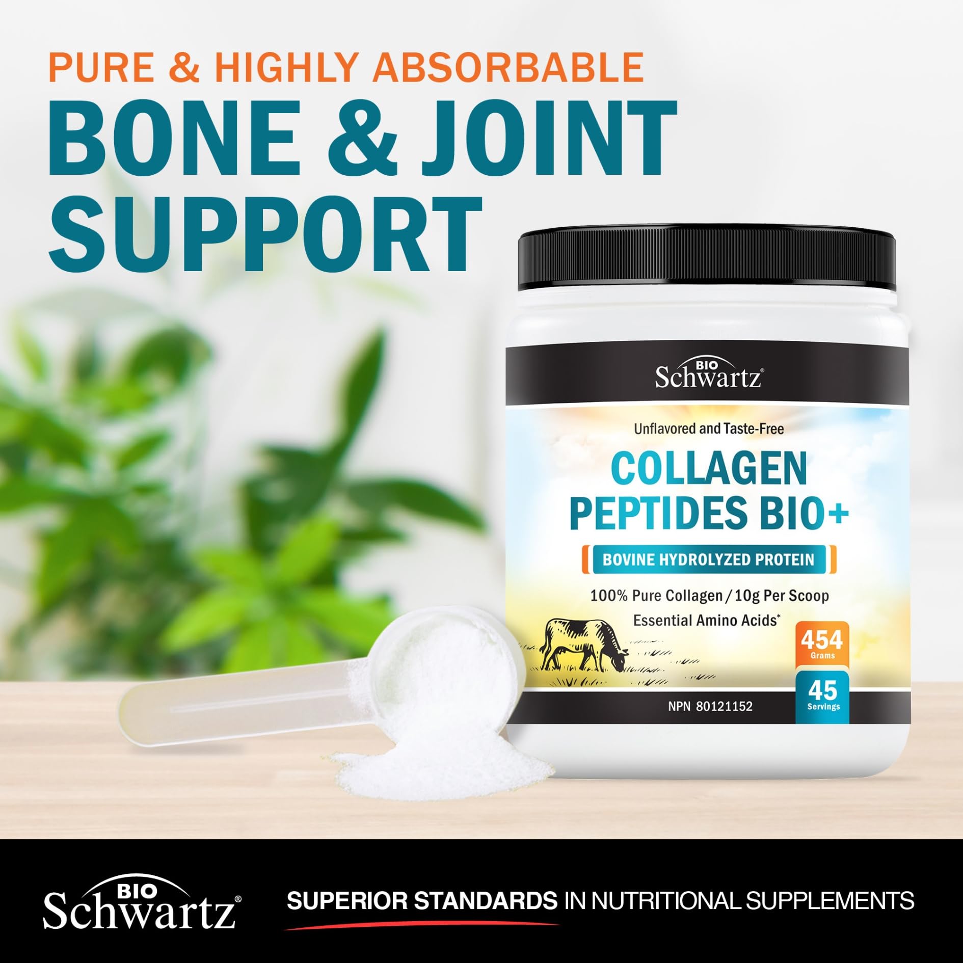 Collagen Peptides Powder | Hydrolyzed Collagen Powder with 18 Essential Amino Acids | Supports Healthy Skin Hair & Nails | Bone & Joint Support | Unflavored, Non GMO, Gluten Free | Easy to Mix | 16 oz - Available at All In One Marketplace Canada