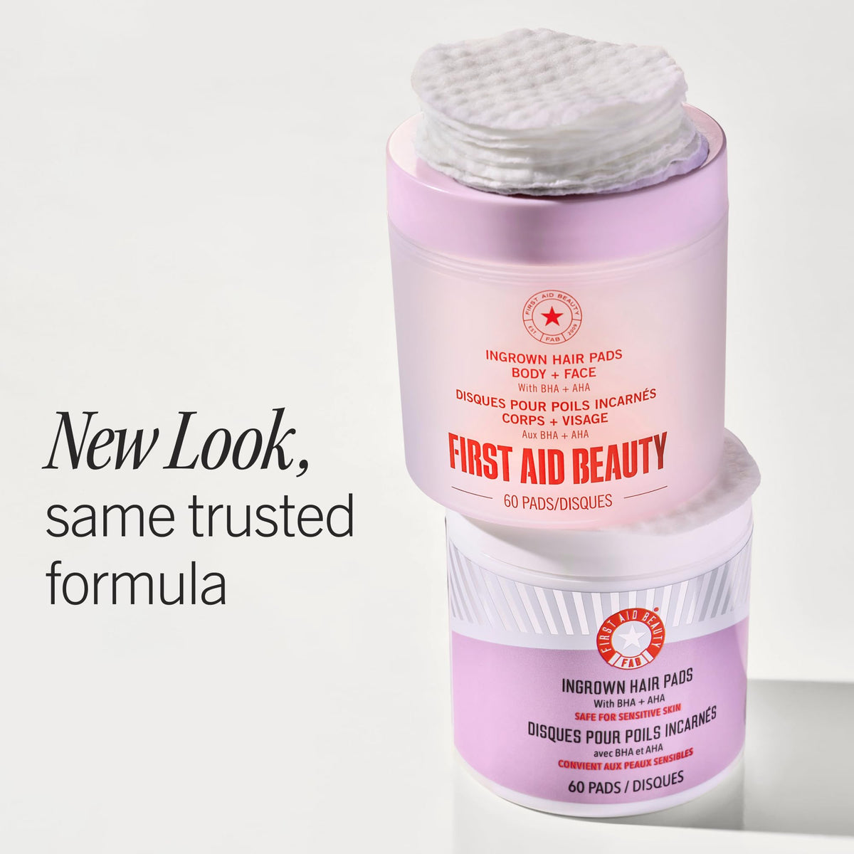 First Aid Beauty Ingrown Hair Pads, BHA + AHA Exfoliating Pads for Face and Body, Prevents Razor Bumps and Ingrown Hairs, Safe for Underarms, Bikini Area, Legs and Face, Sensitive Skin Safe, 28 ct