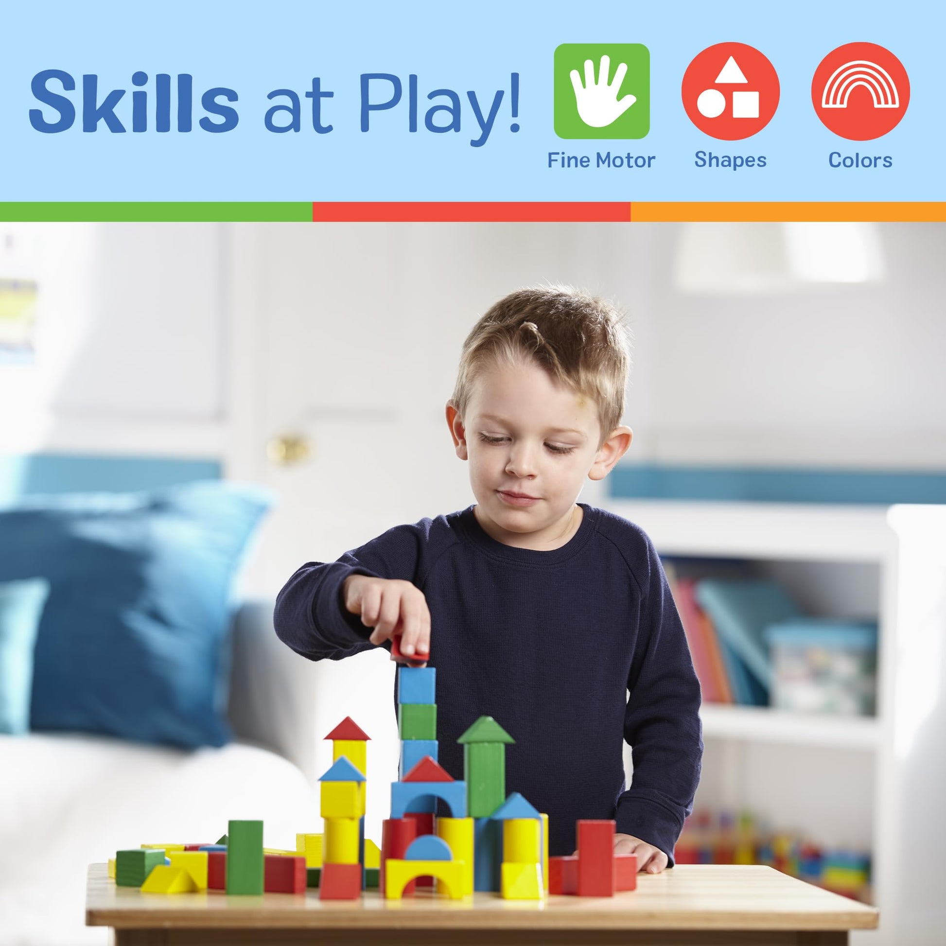 Melissa & Doug 100 Wooden Building Blocks with Storage Box Melissa & Doug