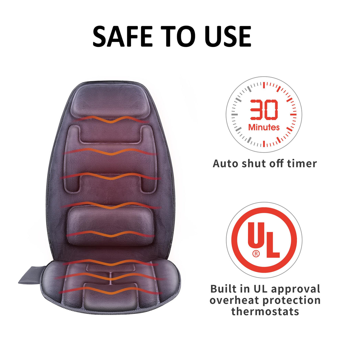 Snailax Massager Seat Cushion, Back Massager Chair with Heat, Full Back and Thighs Massage with 10 Vibration Massage Motors, 2 Heat Levels, Christmas Gifts for men 🍁 All In One Marketplace Canada