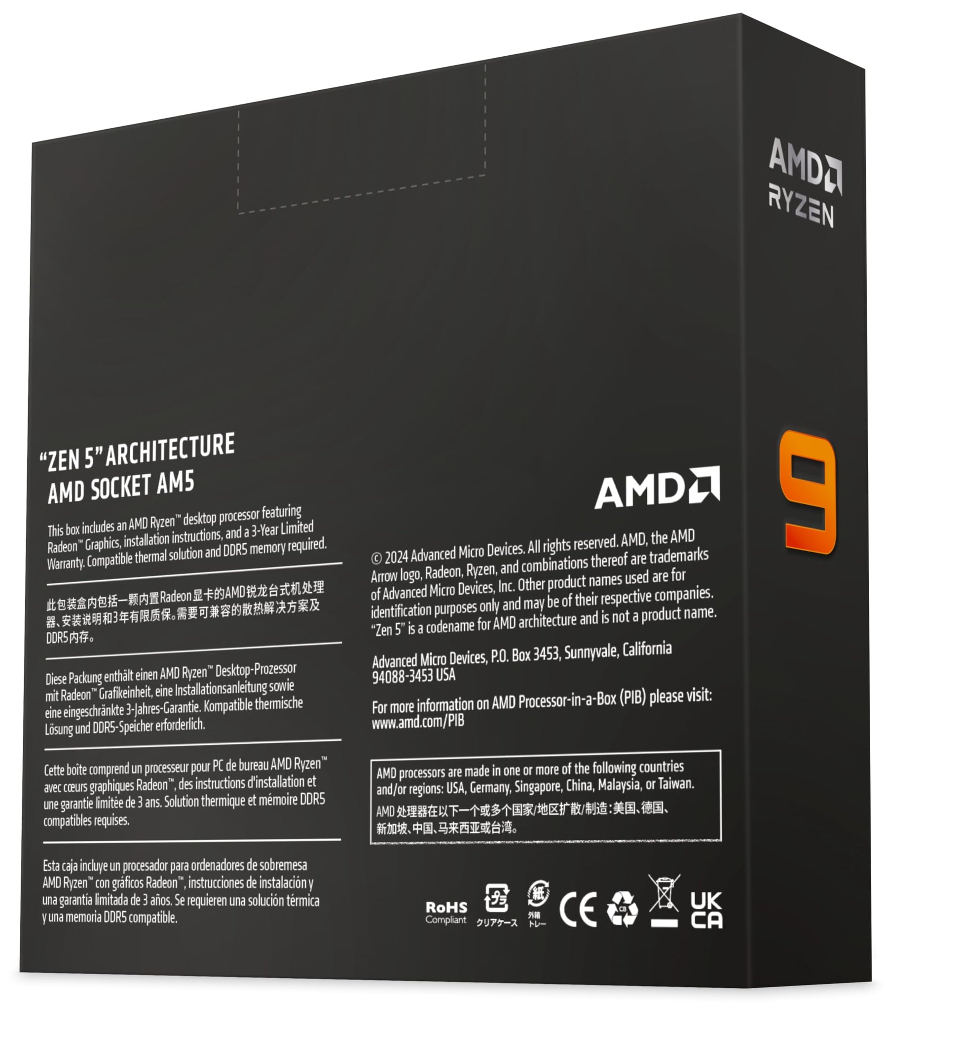 AMD Ryzen™ 9 9950X 16-Core, 32-Thread Unlocked Desktop Processor AMD