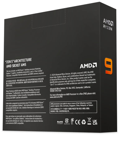 AMD Ryzen™ 9 9950X 16-Core, 32-Thread Unlocked Desktop Processor AMD